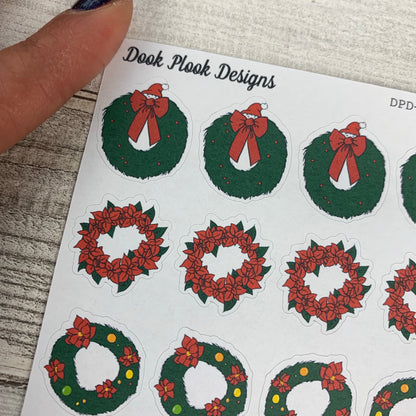 Christmas wreath stickers (DPD304)