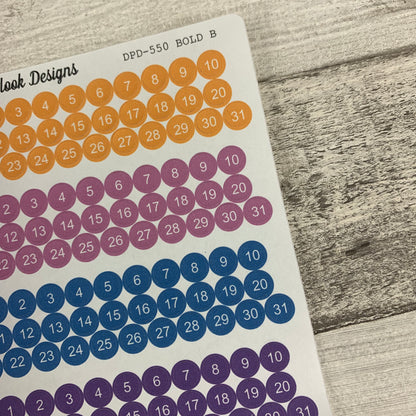 Quarter inch date dot stickers (DPD550)