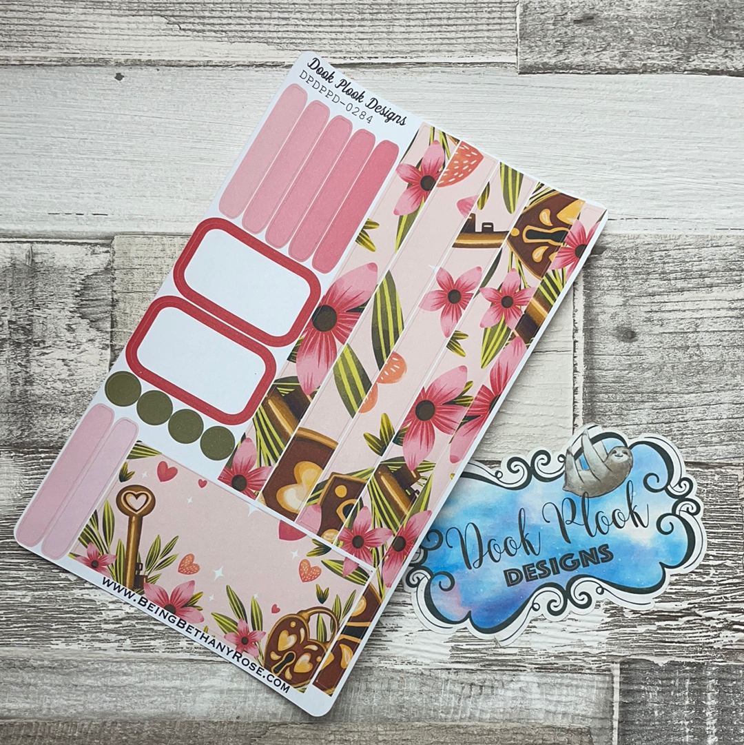 (0284) Passion Planner Daily stickers - Heart padlock