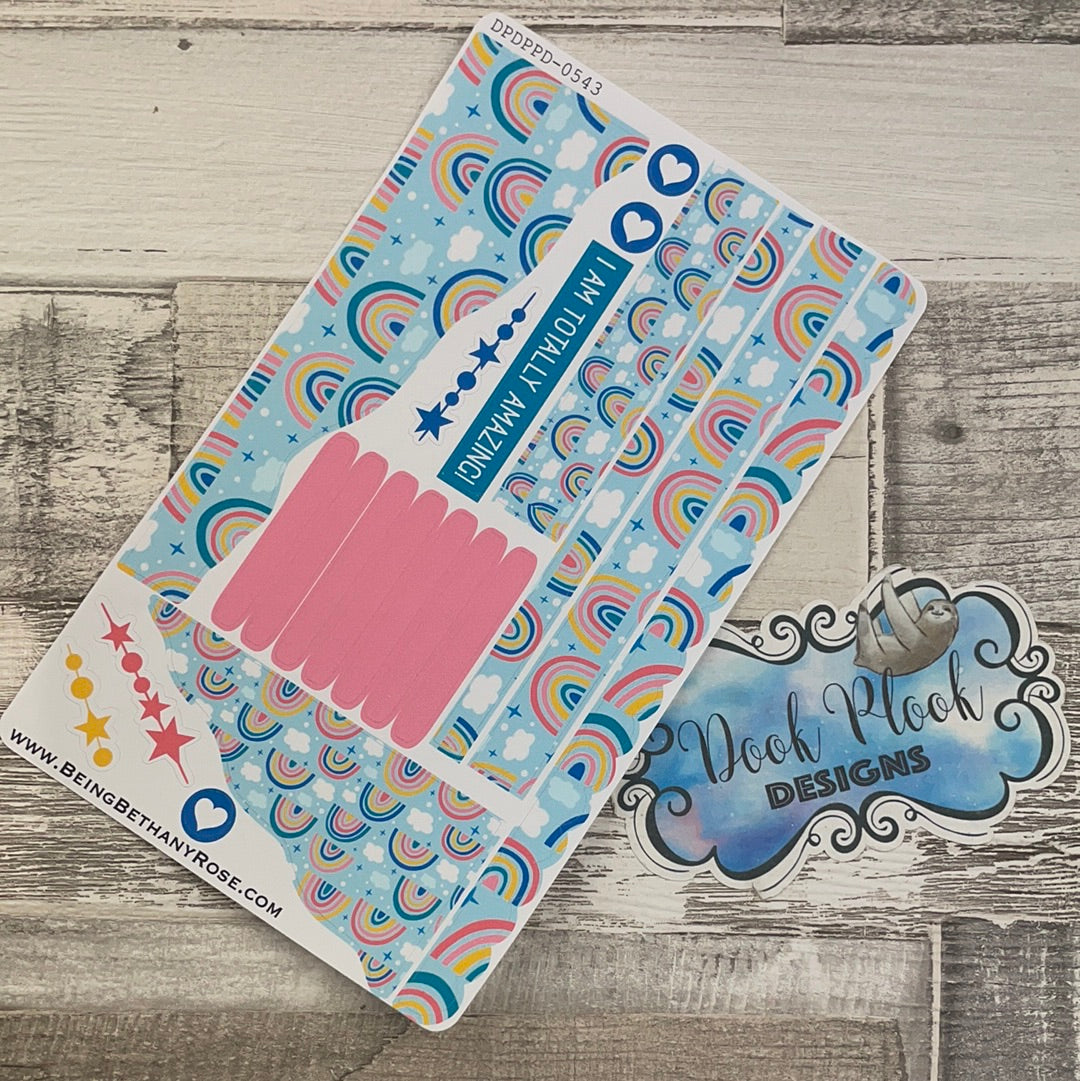 (0543) Passion Planner Daily Wave stickers - Delta's Rainbow Blue
