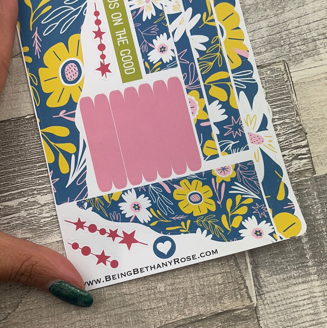 (0681) Passion Planner Daily Wave stickers - Flora
