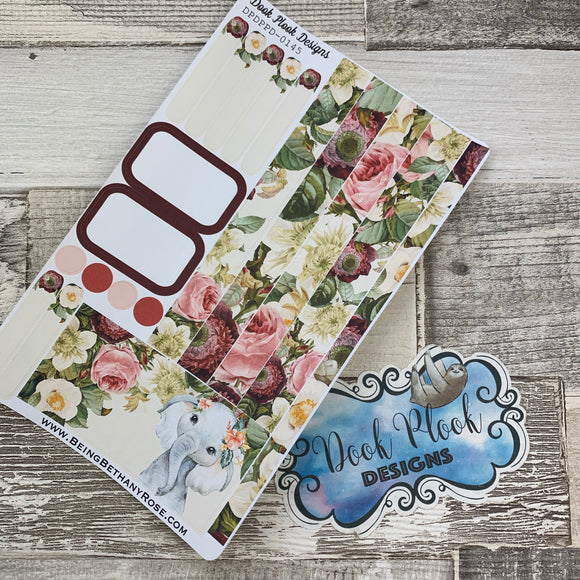 (0145) Passion Planner Daily stickers - Elephant Watercolour