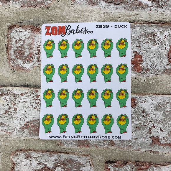 Rubber Duck Zombabe character sticker for planners (ZB39)