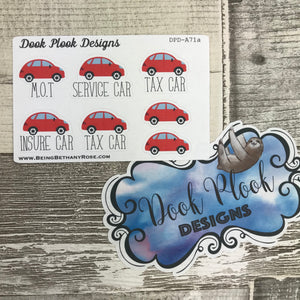Car MOT / TAX stickers - Red Small Sampler Size (A71a)