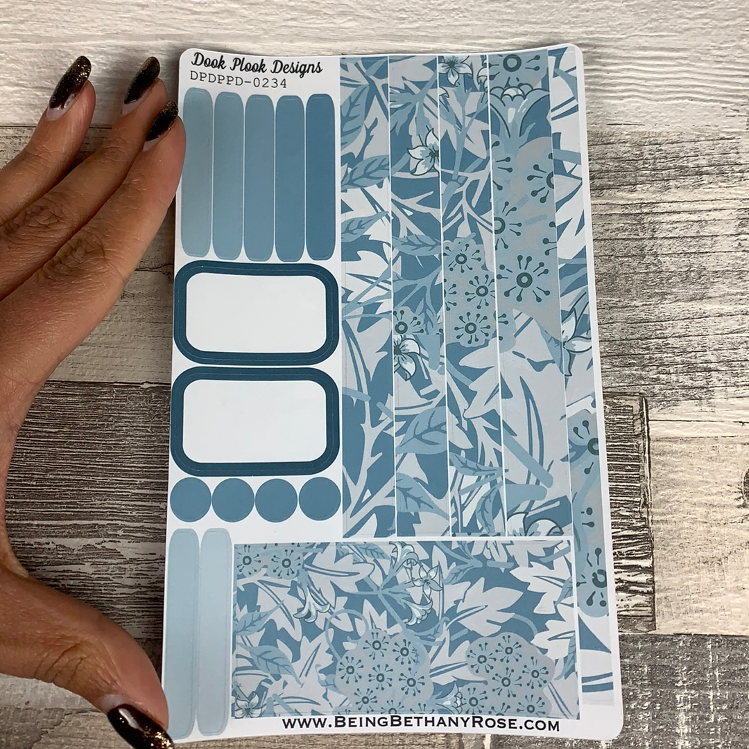 (0234) Passion Planner Daily stickers - vintage blue