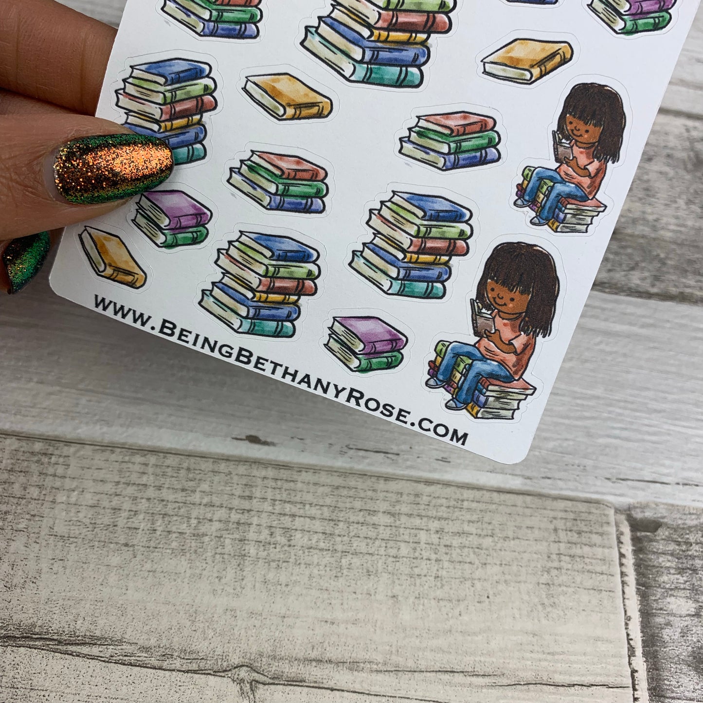 Reading Book stickers (Black Woman) (DPD583)