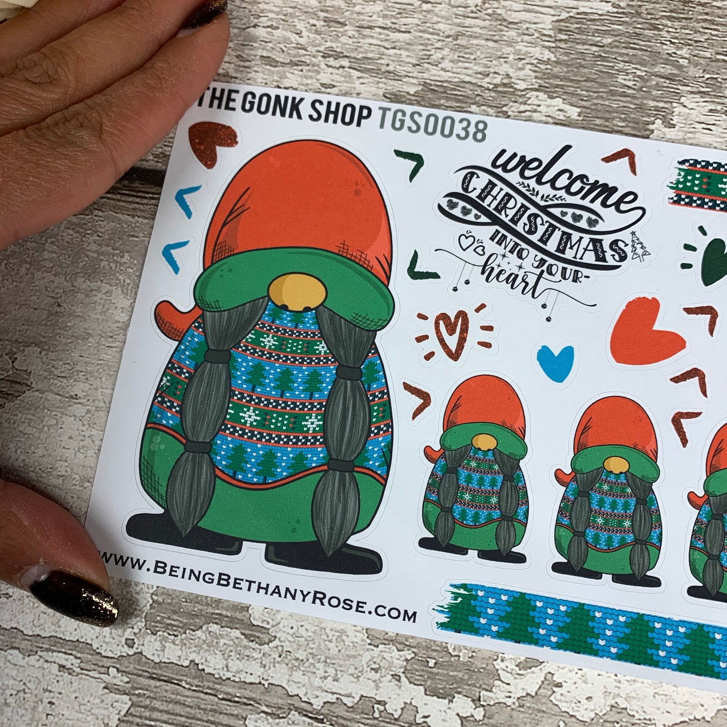 Christmas Jumper Gonk Stickers - Gretel (TGS0038)