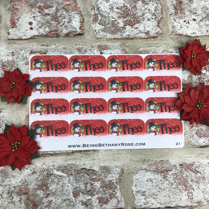Personalised kids / adults Christmas Present Labels. (21 Snowman)