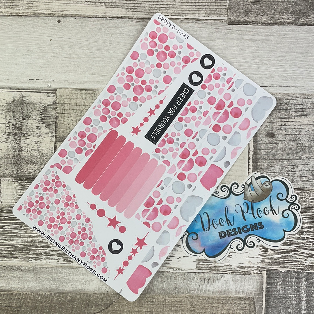 (383) Passion Planner Daily Wave stickers - Pink Spots