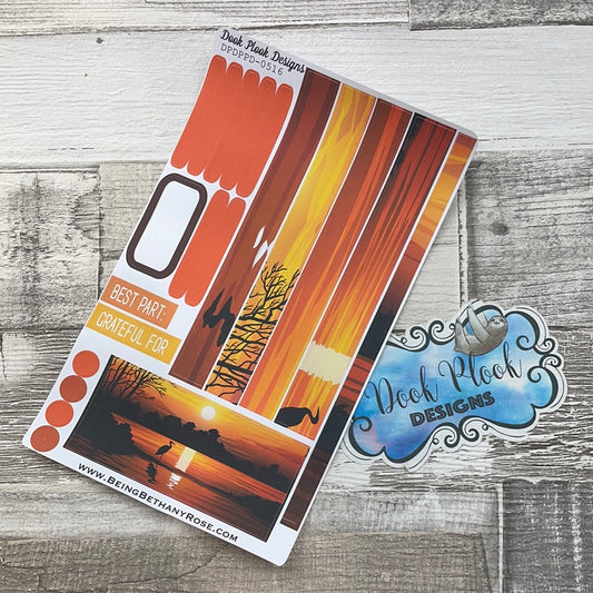 (0516) Passion Planner Daily stickers - Stock sunset