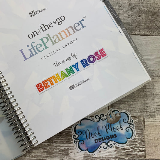 Personalised name stickers for planners (Matte, Gloss 28 different colours) 0001-Double Take