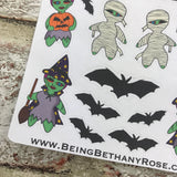 Halloween Scary Zombabe sticker for planners (ZB37)