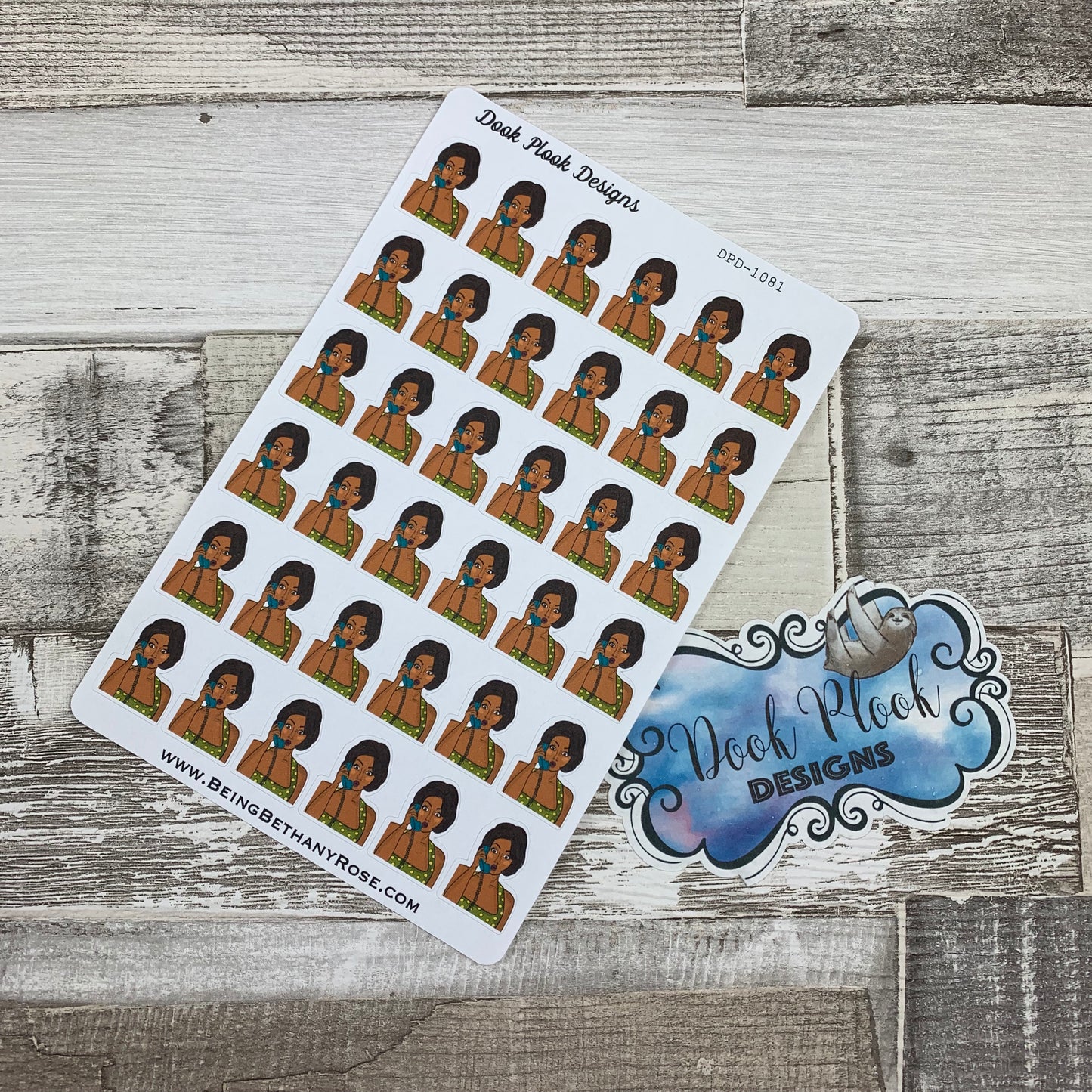 To call / pop art black girl stickers (DPD1081)