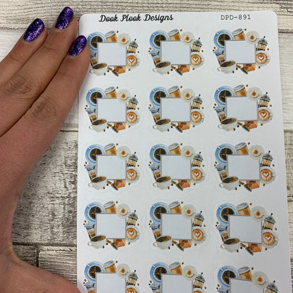 Watercolor coffee stickers (DPD891)