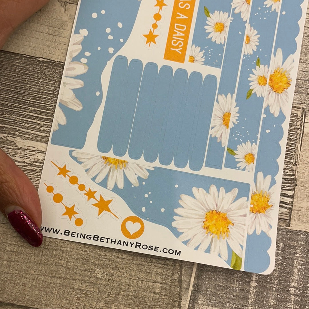 (0673) Passion Planner Daily Wave stickers - Fresh Daisy