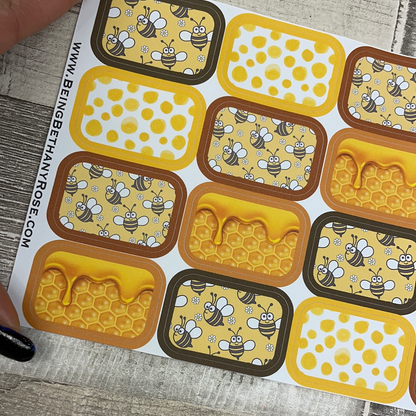 Honey Bee half box stickers (DPD2036)