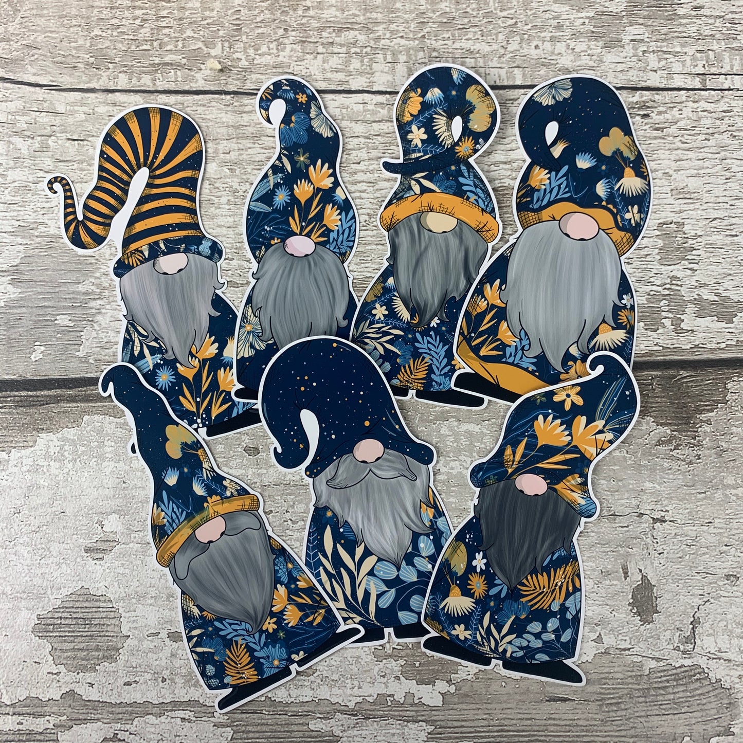 Blue Floral Gonk  Die cut (Sven)