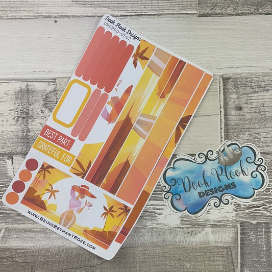 (0502) Passion Planner Daily stickers - hot summer sun