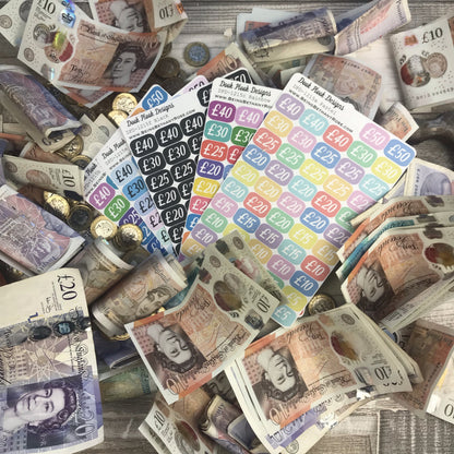 52 week £1000 (a grand) money challenge stickers - Large (DPD 1214)