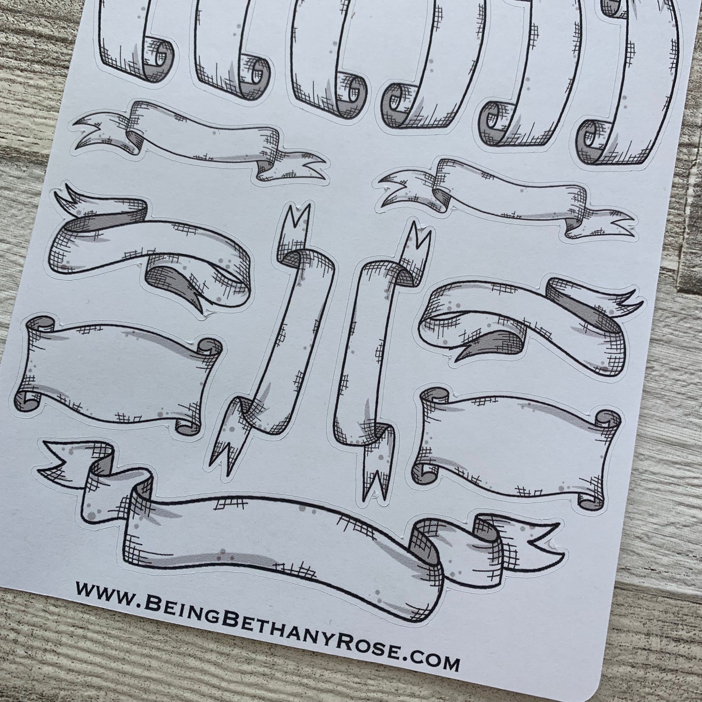 Hand drawn banner stickers (BNW0027)