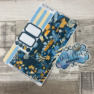 (0101) Passion Planner Daily stickers - Blue Floral