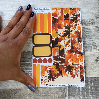 (0169) Passion Planner Daily stickers - Bold Autumn Leaves