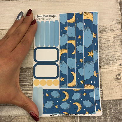 (0264) Passion Planner Daily stickers - Moon and Stars