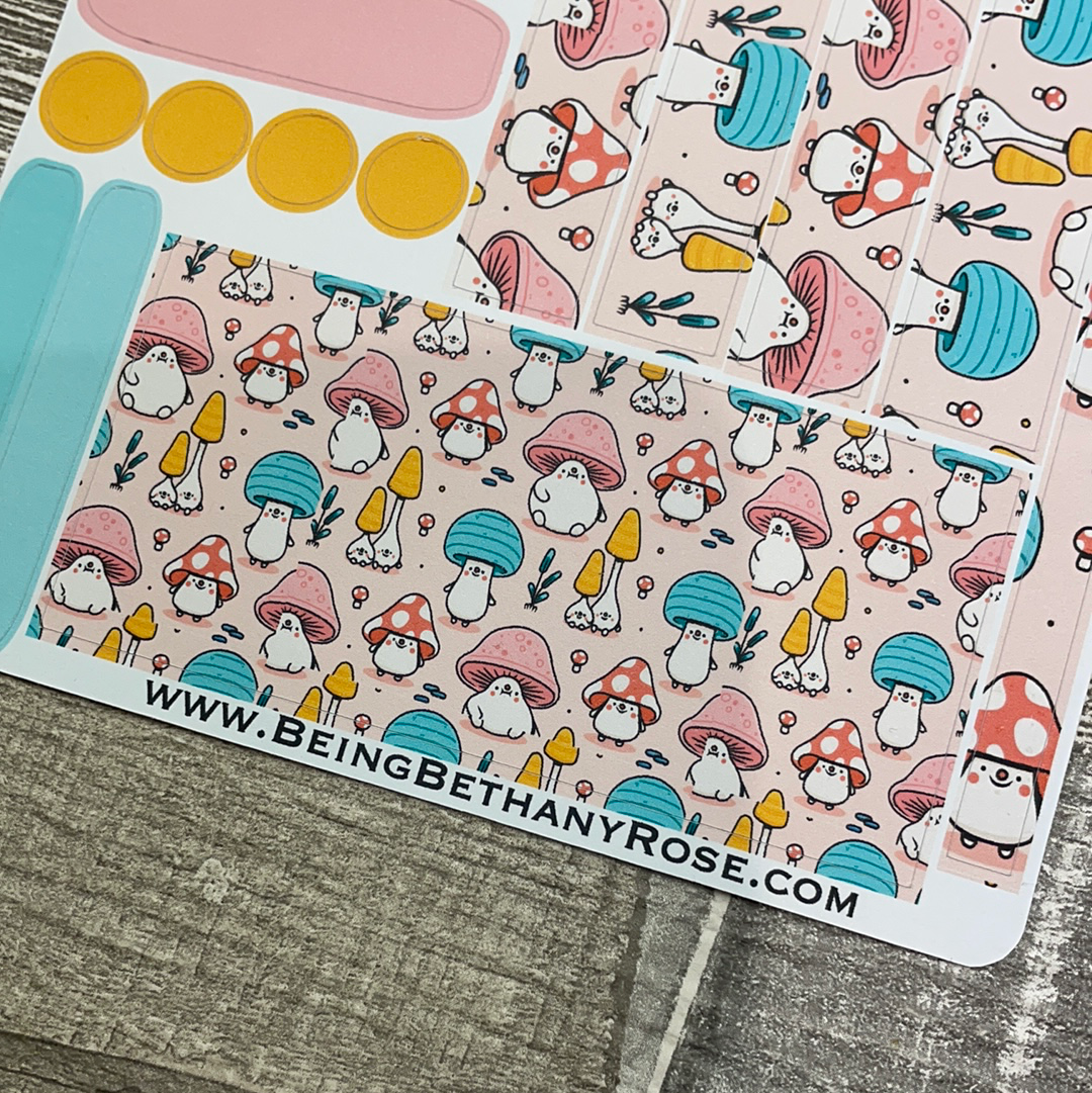 (0429) Passion Planner Daily stickers - Cute Shroom