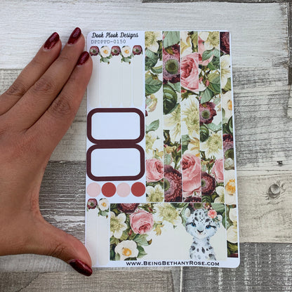 (0150) Passion Planner Daily stickers - Snow Leopard Watercolour