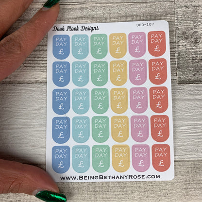 Pay day stickers (DPD107abcd)