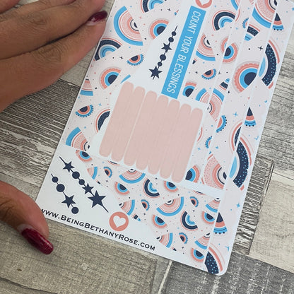 (0546) Passion Planner Daily Wave stickers - Delta's Rainbow Pattern