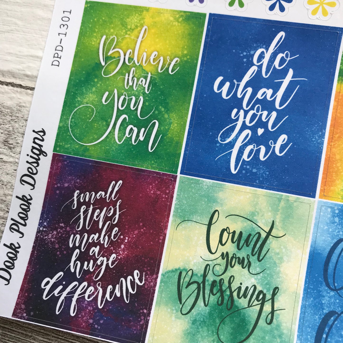 Brightly coloured quote (full) boxes for Erin Condren vertical  (DPD1301)