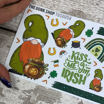 St Patrick's Day Gnorman Gonk Stickers (TGS0058)