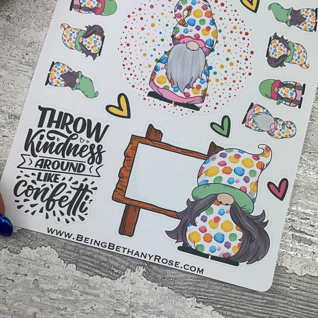 Grateful Confetti Gonks Stickers Journal planner stickers (DPD2897)