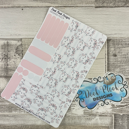 (0319) Passion Planner Daily stickers - Bow Cat
