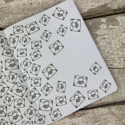 Owl and letters Bullet Journal Style Tracker a5 sticker (DPD006)