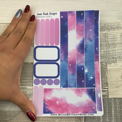 (0263) Passion Planner Daily stickers - Purple galaxy