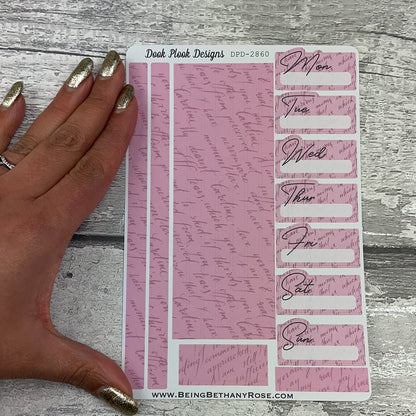 One sheet week planner stickers -  Pink Paige (Love Letters) (DPD2860)