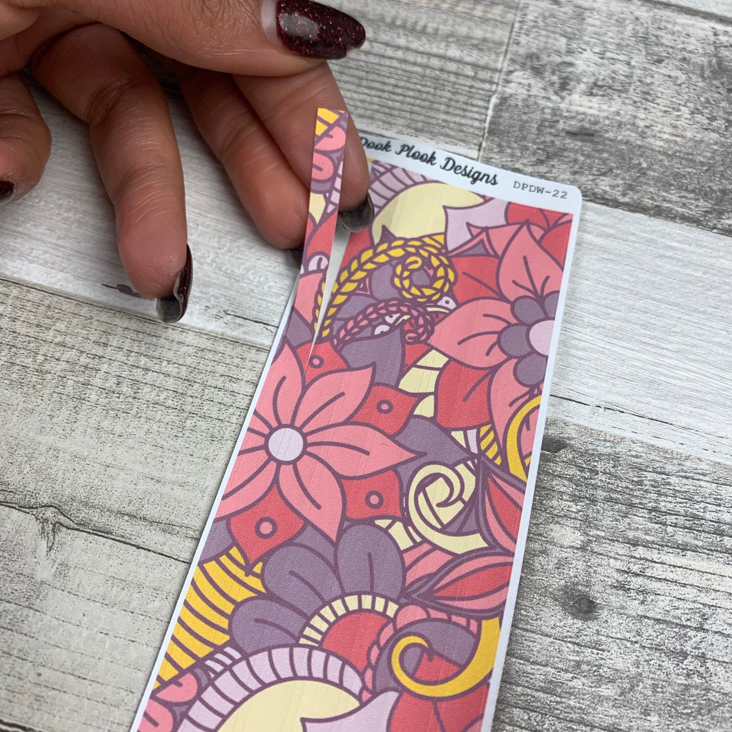 Passion Planner Hour Cover up / Washi strip stickers Pink Flowers (DPDW-22)