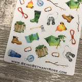 Water colour camping stickers (DPD615)
