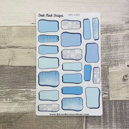 Blue Snow Hand drawn box stickers (DPD2369)
