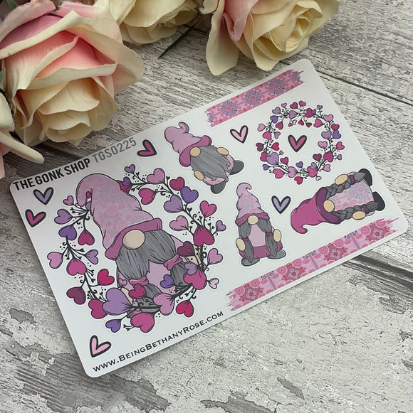 Enid Valentines / Love Heart Wreath Gonk Stickers (TGS0225)