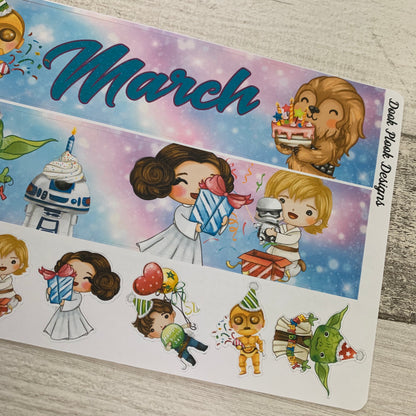 May the Force Birthday Monthly View Kit (can change month) for the Erin Condren Planners