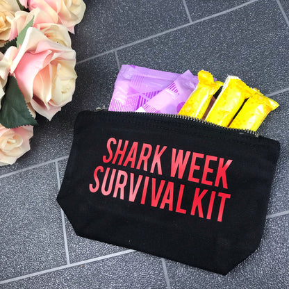 Shark week survival kit- Tampon, pad, sanitary bag / Period Pouch
