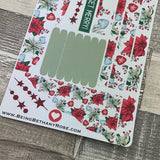 (0585) Passion Planner Daily Wave stickers - Poinsettia
