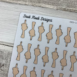 Middle finger / swear / flip the bird stickers (DPD1020)