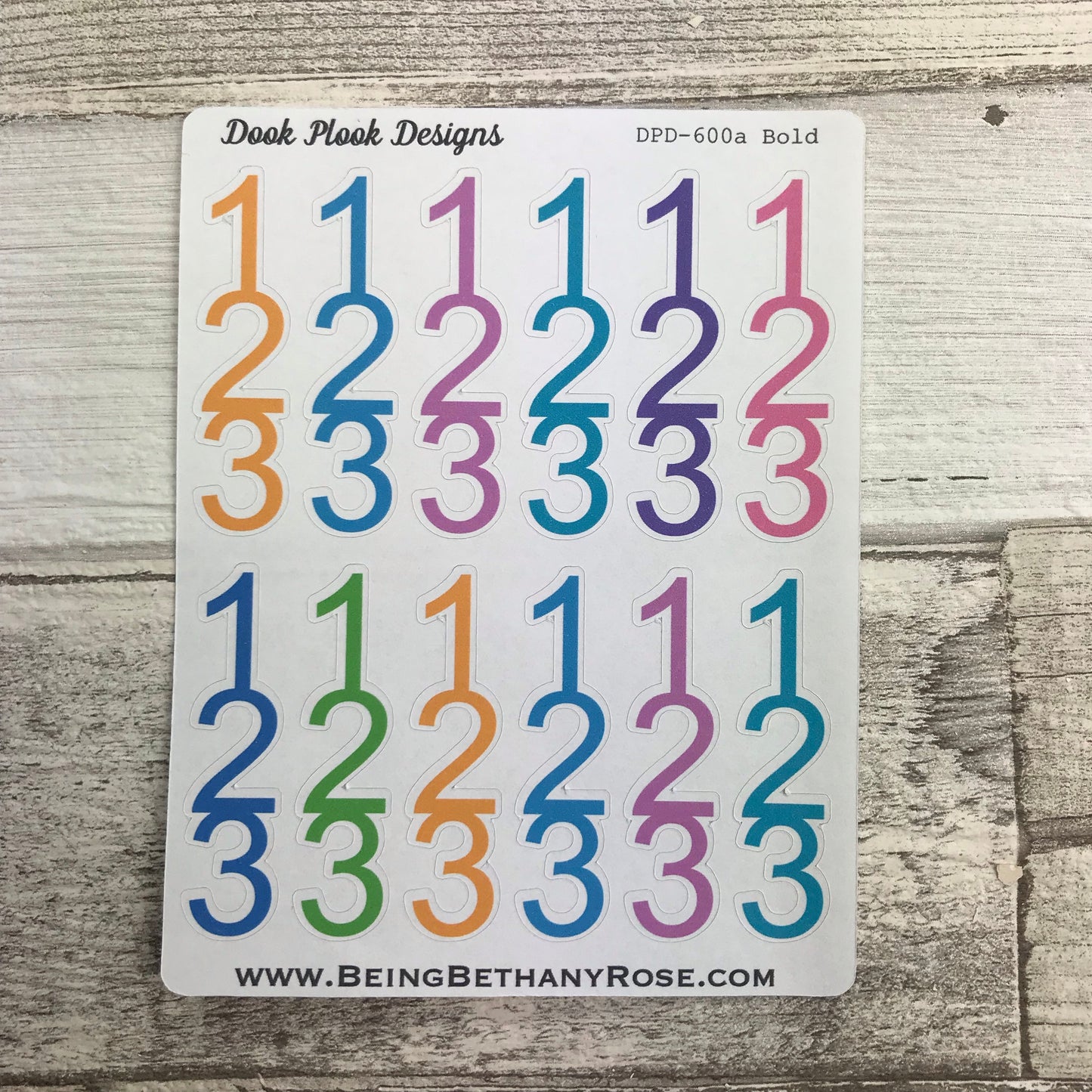 Number list 123 stickers (DPD600)