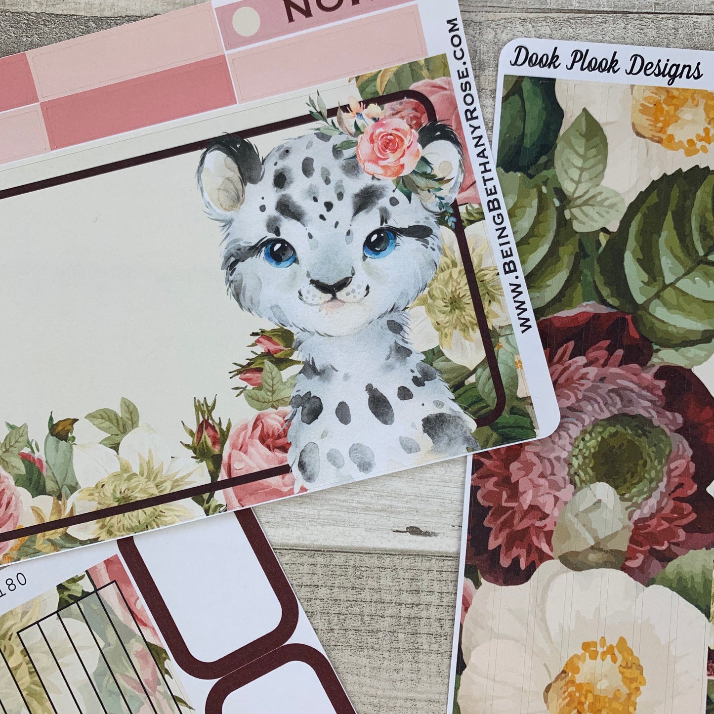 Snow Leopard Watercolour Passion Planner Week Kit (DPD1807)