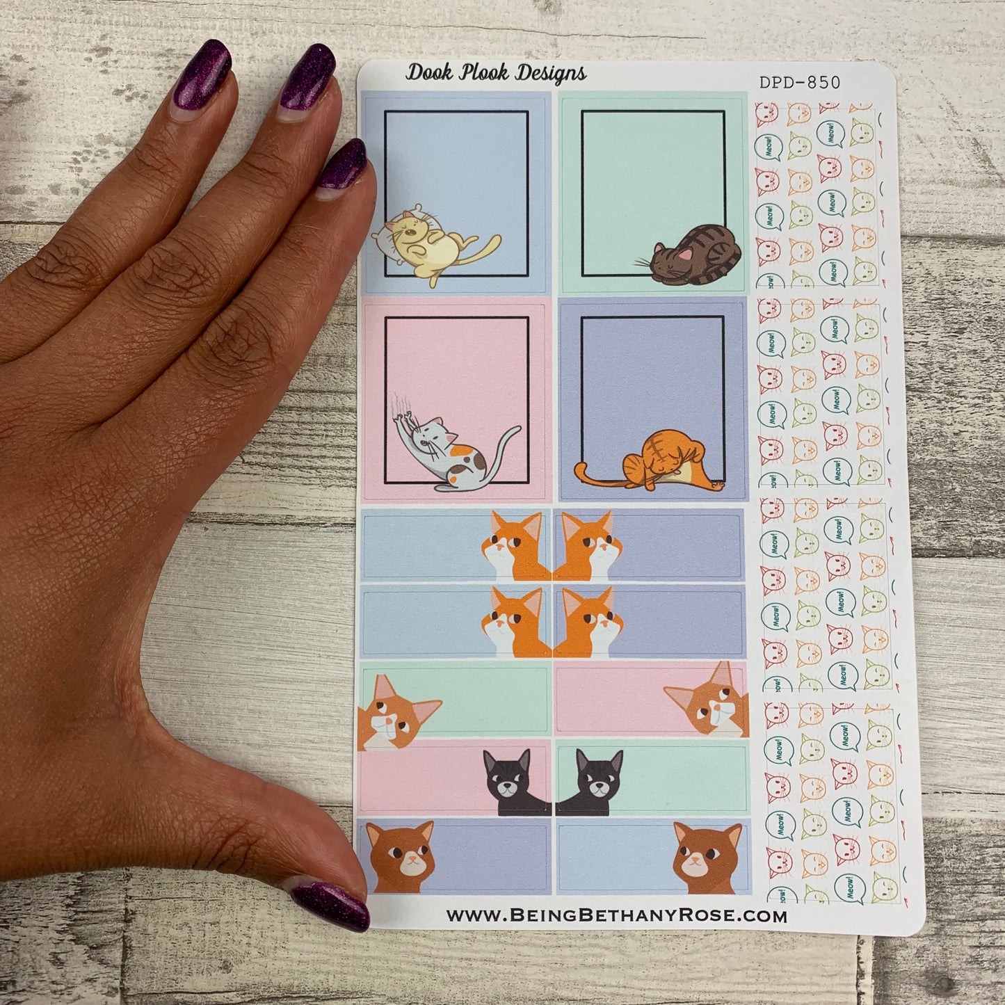 Cat week sticker set for Erin Condren Horizontal (DPD850)