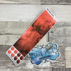 Passion Planner Hour Cover up / Washi strip stickers Red Watercolour (DPDW-18)